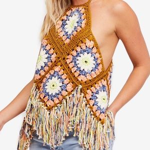 Free People Summer of Love Cotton Crochet Top